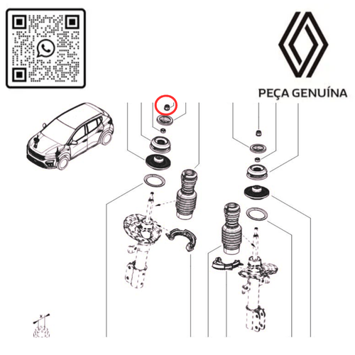7703034274  PORCA SUPERIOR DO AMORTECEDOR DIANTEIRO. KARDIAN RN 034274 -4-
